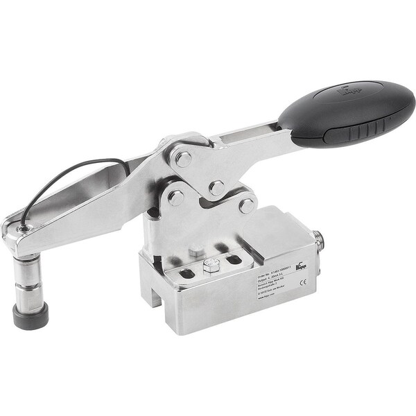 Toggle Clamp Horizontal W Force Sensor D=M06, F4=1200, C1=Max.16, 4, Stainless, Comp:Stainless